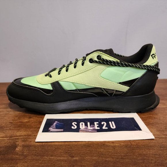 Reebok x Pleasures Classic Leather Trail Neon Mint Men's 9.5 NWOB H06244 - Picture 3 of 12